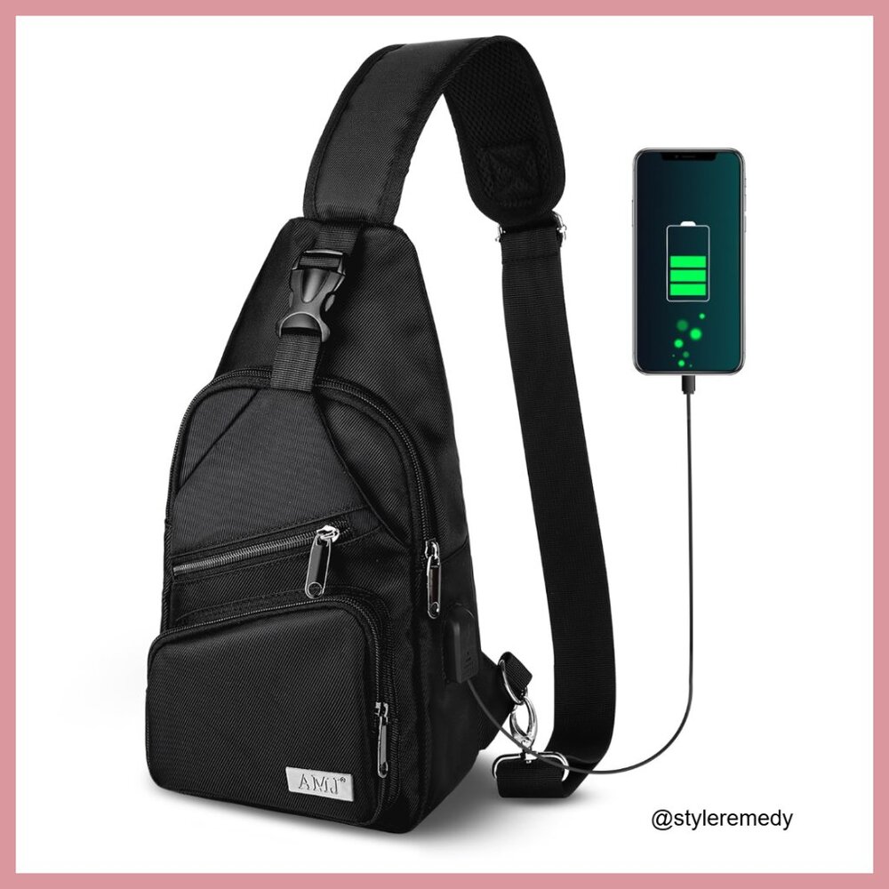 Nylon Sling Backpack Daypack for Hiking Travel Casual Crossbody Bag